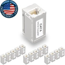 Acoplador RJ45, adaptador en línea blindado, paquete de 15, extensor de cable. picture