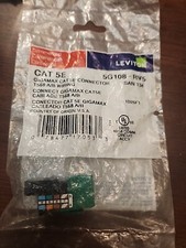 Lot of 3 - LEVITON 5G108-RV5 CAT 5E SNAP-IN JACK, GREEN *NEW* picture
