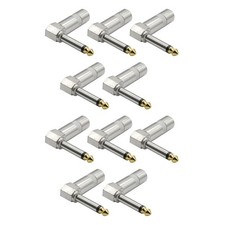 10PCS 1/4 TS Right Angle Mono Phone Plug For Universal 6.35mm Compatibility picture