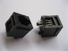 50 pcs RJ11 Modular Network PCB Jack Connector 5222 6P6C Top Entry w/ Flange New picture