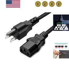 Durable 3ft 10A AC Power Cord - Black Universal Fit for Electronics & Gadgets picture
