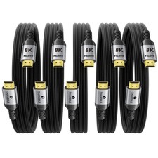 THANDBLE 8K Braided HDMI Cable 20 ft Black HDMI Standard Male to Male 10 PACK picture