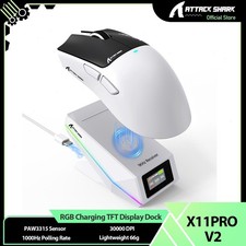 ATTACK SHARK X11 PRO V2 Wireless Gaming Mouse TFT Charging Dock PAW3315 30K DPI picture