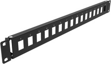 1U Hinged 16 Port Blank Keystone Patch Panel, Steel picture