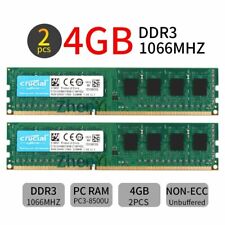 8GB 2x 4GB 2GB DDR3 PC3-8500U 1066MHz 240Pin Desktop RAM Memory For Crucial LOT picture