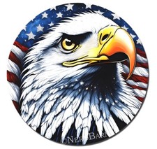 Patriotic USA American Eagle Flag ~ Round Mouse Pad PC Mousepad ~ Vintage Design picture
