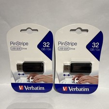 2 x Verbatim PinStripe 32GB USB 2.0 USB-A Retractable Flash Drive, Black picture