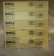 LOT OF 5  DELL Genuine OEM 5100cn 3X Black , Magenta AND Yellow Color picture