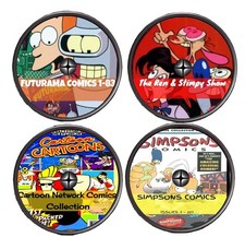 4 DVD ROMS  Simpsons, Futurama, Cartoon network, Ren and Stimpy  Comics FREE SHP picture
