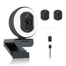 Angetube 4K Webcam with Light for PC, UHD Computer Web Camera for Desktop picture