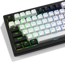 GMKWTL XVX White and Black Keycaps, Shine through PBT Keycaps Cherry Profile, Cu picture