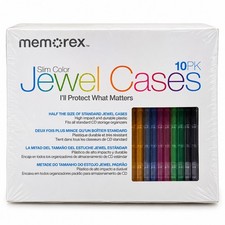 Memorex Slim Color Jewel Cases 10 Pack CD DVD Storage Cases New Sealed picture