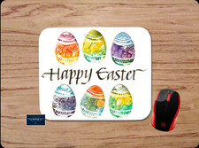 HAPPY EASTER EGGS DESIGN CUSTOM MOUSE PAD DESK MAT HOME SCHOOL OFFICE WORK GIFT picture