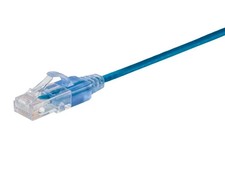 Monoprice Cat6A Patch Ethernet Cable 14ft Blue UTP 10G RJ45 LAN Modem Router picture