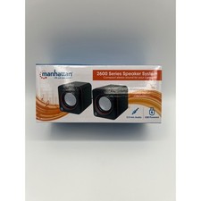Manhattan 2600 Series Speaker System Compact USB Powered 3.5mm Audio Black picture