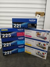 7 Genuine Brother TN225 & TN221 Toner Cartridge Lot NEW Sealed Box picture