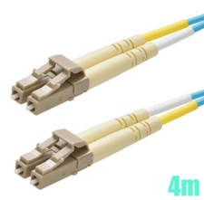 4m LC-LC 10 Gigabit Duplex 50/125 Multimode Fiber Optic Cable Cord OM3 Aqua picture