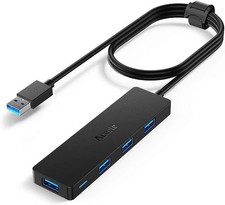 USB Hub 3.0 Splitter with 4ft Extension Long Cable Cord, 4-Port Ultra-Sl picture