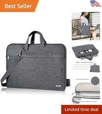 Durable Gray Laptop Sleeve 13-14 Inch with Adjustable Strap for Easy Carry picture