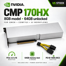 US Stock NVIDIA CMP 170HX 8GB HBM2e 64GB Unlocked AI GPU Tested PCIe 2.0 x16 Mod picture