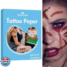 MECOLOUR Printable Temporary Tattoo Paper for LASER Printer,8.5
