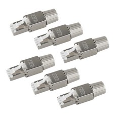 6 PCS Cat6A RJ45 Tool Free Connectors Shielded Plug For 22-24 AWG Cable picture