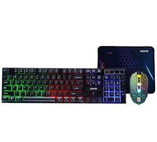 AQVIN QC20-G Rainbow LED Gaming Combo KEYBOARD With MOUSE & PAD NIB New Sealed  picture