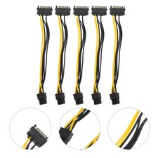 5Pcs Reusable 15Pin to 6Pin Pcie Graphics Power Cable for Home Use picture