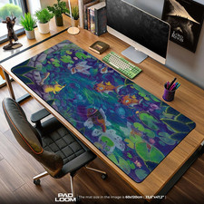 Pond Mouse Pad, Koi Garden Pokémon Gaming Desk Mat, Anime Mouse Pad picture