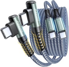 AINOPE USB C Cable to C 60W 2Pack 6.6ft Nylon Braided 6.6FT+6.6FT, Grey  picture