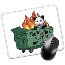 Juoqg The Horrors Persist But So Do I Rectangular Mouse Pad, Medium, White  picture
