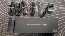8K HDMI DP KVM Switch 4x3 Triple Monitor 4 Computers 3 Displays USB 3.0 picture