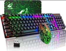 MAMBASNAKE x ZIYOU LANG T3 Wireless Gaming Keyboard and Mouse Combo Rainbow Back picture