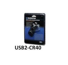 Manhattan 40-in-1 High-Speed USB 2.0 Mobile Multi-Card Reader/Writer, USB2-CR40 picture