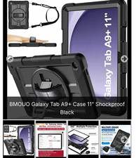 BMOUO Rugged Shockproof Case for Samsung Galaxy Tab A9+ 11 Black Stand/Straps picture