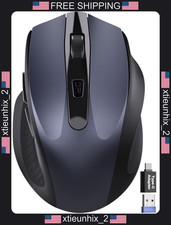 Wireless Ergonomic Mouse for Laptop, Compact Quiet Cordless, USB-C & USB-A picture
