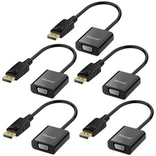 5 PCS Black GoldPlated DisplayPort DP to VGA Adapter Male to Female Monitor picture