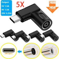 5pcs 65W 7.4mm Laptop Charger Converter USB Type C Power Charging Cable Adapter picture