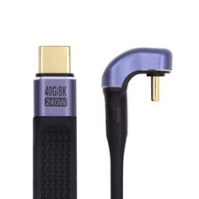 CY 240W Type-C USB-C Male to Male USB4 40Gbps Flat Slim Cable for Laptop 13cm picture
