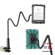 Gooseneck Kindle & Phone Holder for Reading in Bed, Adjustable Cell Black Black picture