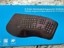 Adesso Tru-Form 150 3-Color Illuminated USB Ergonomic Keyboard AKB-150EB picture