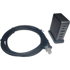 64W USB C Charging Station 6 Port Fast Charger Multiple Devices Black New picture