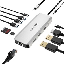 USB C Hub Triple Monitor 12-in-1 Laptop Docking Station Multiport Adapter 85W PD picture
