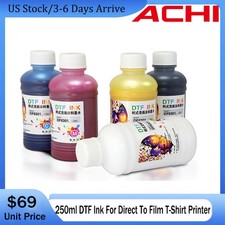 ACHI 5 Color DTF INK For Epson A3 DTF T-Shirt Printer CYMKW 5 X 250ml Ink supply picture