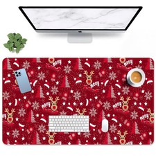 Christmas Deer Large Rubber Mouse Pad Gaming Desk Mat 31.5x15.7 Inch picture