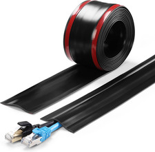 6ft Cord Cover for Wires on Floors or Walls, 2.2in Wide, Black picture