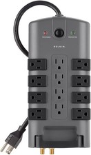 Belkin Surge Protector w/ 8 Rotating & 4 Standard Outlets - 8ft Extension Cord picture
