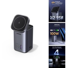 UGREEN Nexode 100W 4-Port GaN USB C Charger with Qi2 MagSafe for iPhone 15/14/13 picture