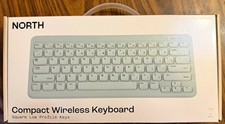 NORTH Compact Wireless RF Keyboard Portable Built-In Battery White English picture