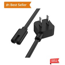 5ft TV Power Cord for LG TV LCD LED HD 4K 8K, 90 Degree  Listed 18AWG 2-Prong... picture